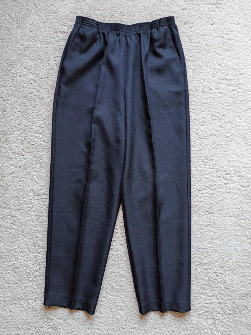 Alfred Dunner Pull On Pants 12 Stretch Classic Fit Black Comfort Elastic Waist